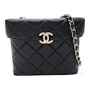 Bolsa de Ombro Vanity em Couro de Cordeiro Preto Chanel