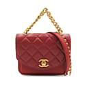 Chanel Red Caviar Leather Shoulder Bag