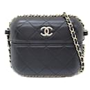 Chanel Black Lambskin Chain Pochette Shoulder Bag