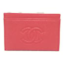 Chanel Pink Caviar Leather Business Card Case