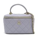 Chanel Purple Lambskin Vanity Shoulder Bag