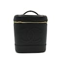 Chanel Black Caviar Leather Vanity Handbag