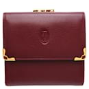 Cartier Bordeaux Leather Tri-fold Wallet