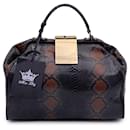 Mia Bag Animal Print Canvas Doctor Satchel Bag Handbag with Strap - Autre Marque