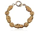 Vintage 1970s Gold Metal Engraved Pieces Bracelet - Chanel