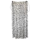 Balenciaga Midi Logo Print Tube Pleated With Drawstring in White Polyester