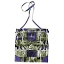 Hermès Printed Silk City Bag in Multicolor Silk and Leather