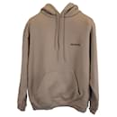 Balenciaga Logo Hoodie Regular Fit in Brown Cotton