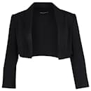 Dolce & Gabbana Cropped Open-Front Blazer in Black Wool