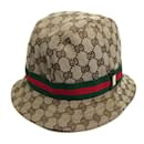 Cappello bucket in cotone beige Gucci