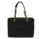 Bolsa tote Chanel GST em couro caviar preto