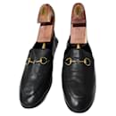 Mocassins de couro Horsebit Gucci Preto Tamanho 37