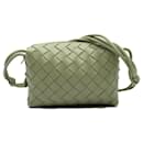 Bolsa de ombro em couro de cordeiro verde Bottega Veneta