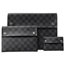 Louis Vuitton Damier Graphite Alpha Triple Pouch Bag N60255