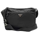 Prada Nylon Crossbody Bag Black Silver Hardware in Very Good Condition - Autre Marque