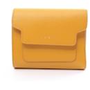 Marni Yellow Leather Tri-Fold Wallet