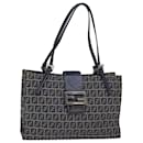 FENDI Zucchino Canvas Mamma Baguette Handtasche Navy Auth 81442 - Fendi