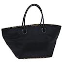 Burberrys Nova Check Blue Label Hand Bag Canvas Black Auth ti1775 - Autre Marque