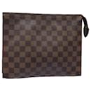 LOUIS VUITTON Poche Toilette Damier Ebene 26 N47543 LV Auth 80728 - Louis Vuitton