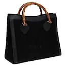 GUCCI Bamboo Hand Bag Leather Black 002 1095 0260 Auth 81629 - Gucci