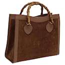 Bolsa de mão em couro marrom GUCCI Bamboo 002 1095 0260 Auth ep4672 - Gucci