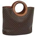 CELINE Macadam Canvas Hand Bag PVC Leather Brown Auth 80613 - Céline