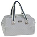 Bolso Boston GG Canvas Sherry Line Gucci Gris Plata 153240 Auth am6442