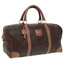 CELINE Macadam Canvas Boston Bag PVC Leather Brown Auth bs15893 - Céline