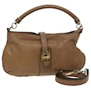 BURBERRY Shoulder Bag Leather 2way Brown Auth 81678 - Burberry