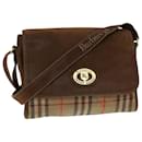 Burberrys Nova Check Shoulder Bag Canvas Leather Beige Brown Auth bs15685 - Autre Marque