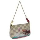 LOUIS VUITTON Mini Pochette Accessoires Damier Azur Pouch N41463 LV Auth 81482 - Louis Vuitton