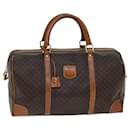 CELINE Macadam Canvas Boston Bag PVC Leather Brown Auth 79188 - Céline