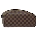 LOUIS VUITTON Trousse Toilette King Size Damier Ebene Pouch N47527 Auth 81413A - Louis Vuitton