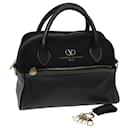 VALENTINO Hand Bag Nylon Leather Black Auth bs15842 - Valentino