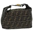 Bolso de mano de lona Zucca FENDI marrón negro Auth yk13473 - Fendi