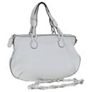 LOEWE Hand Bag Leather 2way White Auth bs15892 - Loewe