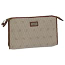 Bolsa clutch em lona de favo de mel Christian Dior em couro PVC bege Auth ti1771