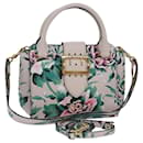 BURBERRY Hand Bag Leather 2way Gray Pink Auth 82072A - Burberry