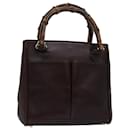 GUCCI Bamboo Hand Bag Leather Brown 000 122 0316 Auth 83411 - Gucci