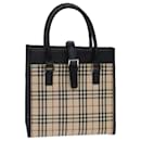 BURBERRY Nova Check Hand Bag Canvas Beige Auth bs15796 - Burberry