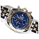 BREITLING Chrono Mat Evolution blue SS &18KRG '08 purchased Mens - Breitling