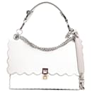 Fendi Kan I Leather 2Way Shoulder Bag in Greyish Beige 8BT283