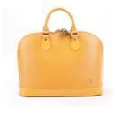 Sac à main Alma en cuir Epi Louis Vuitton en jaune M52149