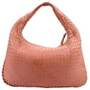 Bottega Veneta Intrecciato Hobo Leather Shoulder Bag in Salmon 115654