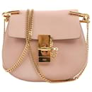 CHLOE Crossbody Drew en piel de cordero texturizada en rosa cemento - Chloé