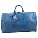 Louis Vuitton Epi Leather Keepall 50 Travel Bag in Toledo Blue M42965