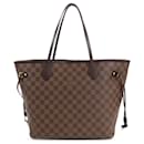 Braune Louis Vuitton Damier Ebene Neverfull MM Tote Tasche