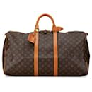 Brown Louis Vuitton Monogram Keepall 55 Travel Bag