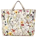 White Gucci Kids Canvas Flora Handbag