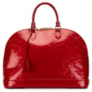 Red Louis Vuitton Monogram Vernis Alma GM Handbag